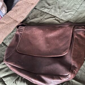 Elegant Brown Leather Messenger Bag for Men